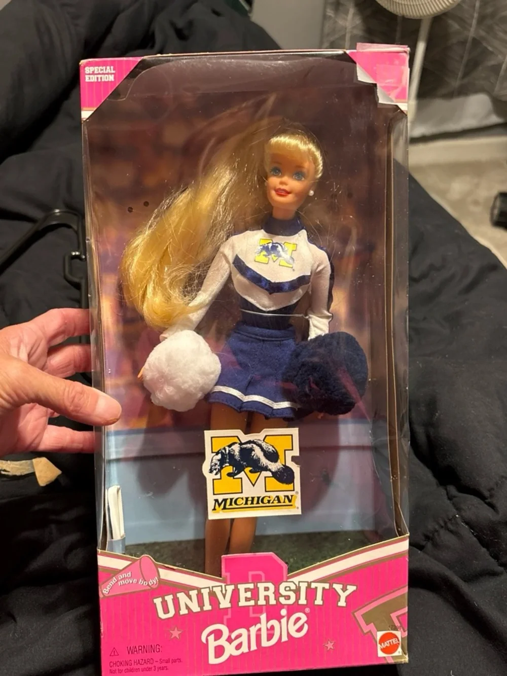 Barbie Michigan University Cheerleader Doll - Blue & White